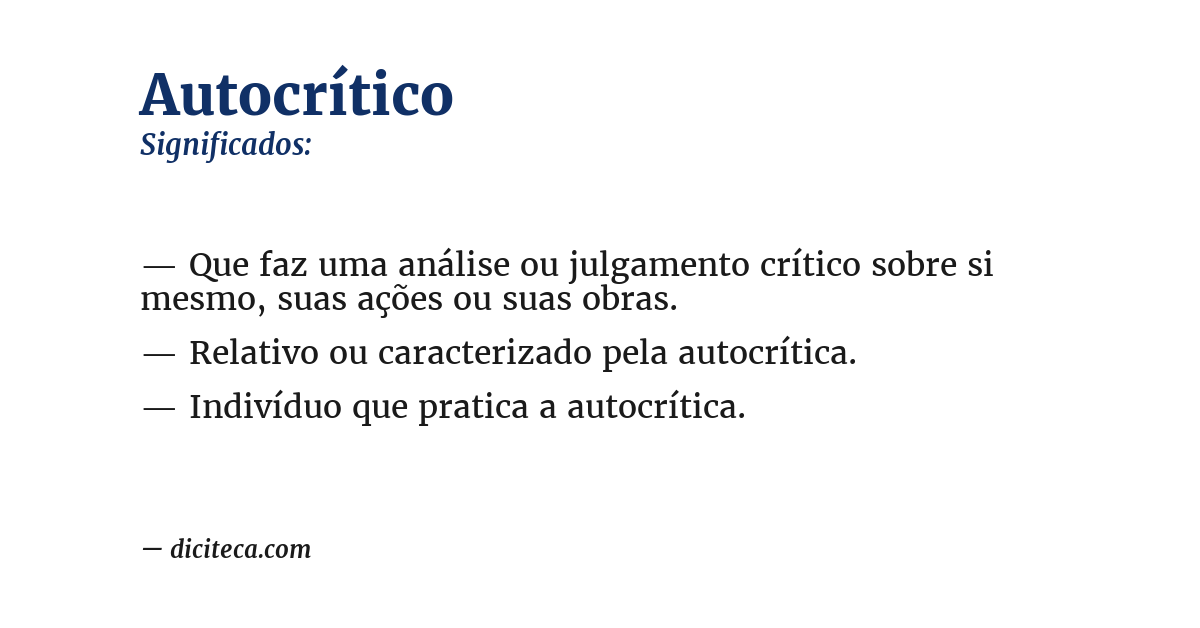 Significado de autocrítico