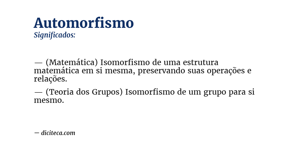 Significado de automorfismo