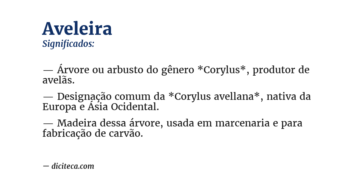 Significado de aveleira