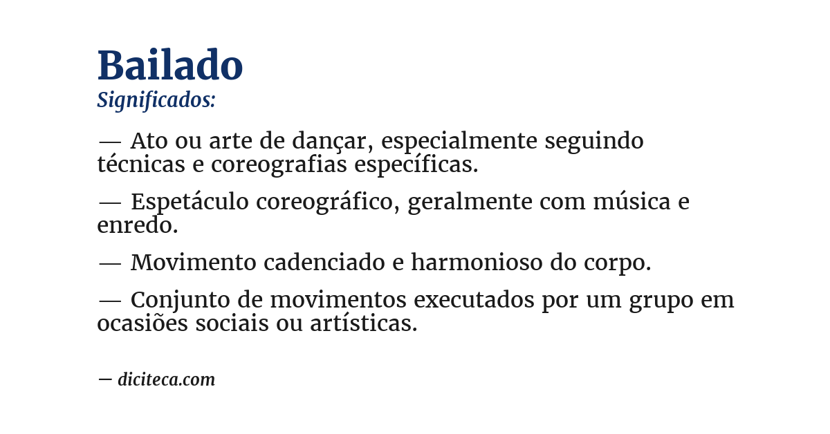 Significado de bailado