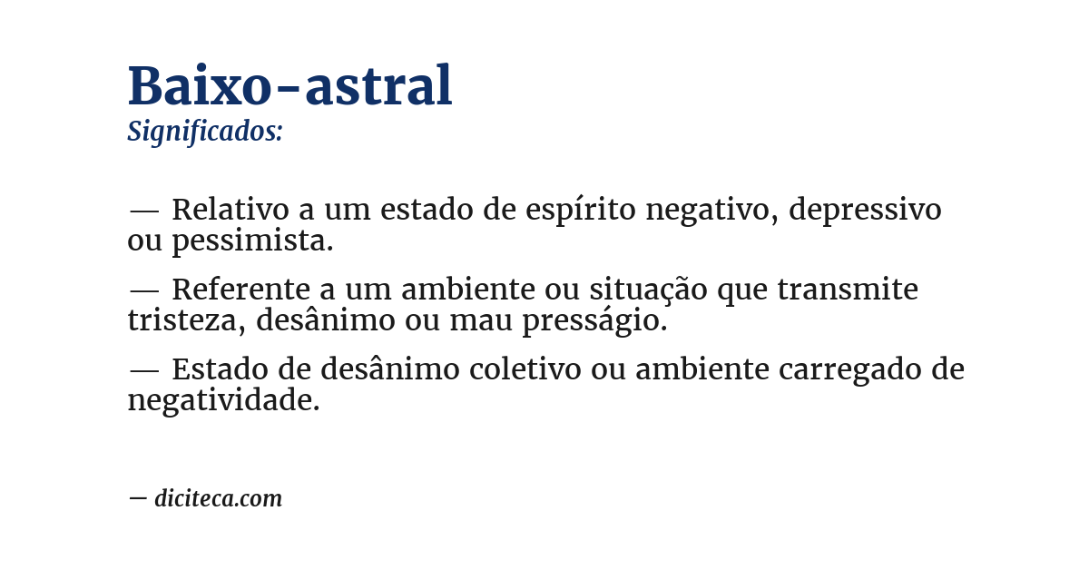 Significado de baixo-astral
