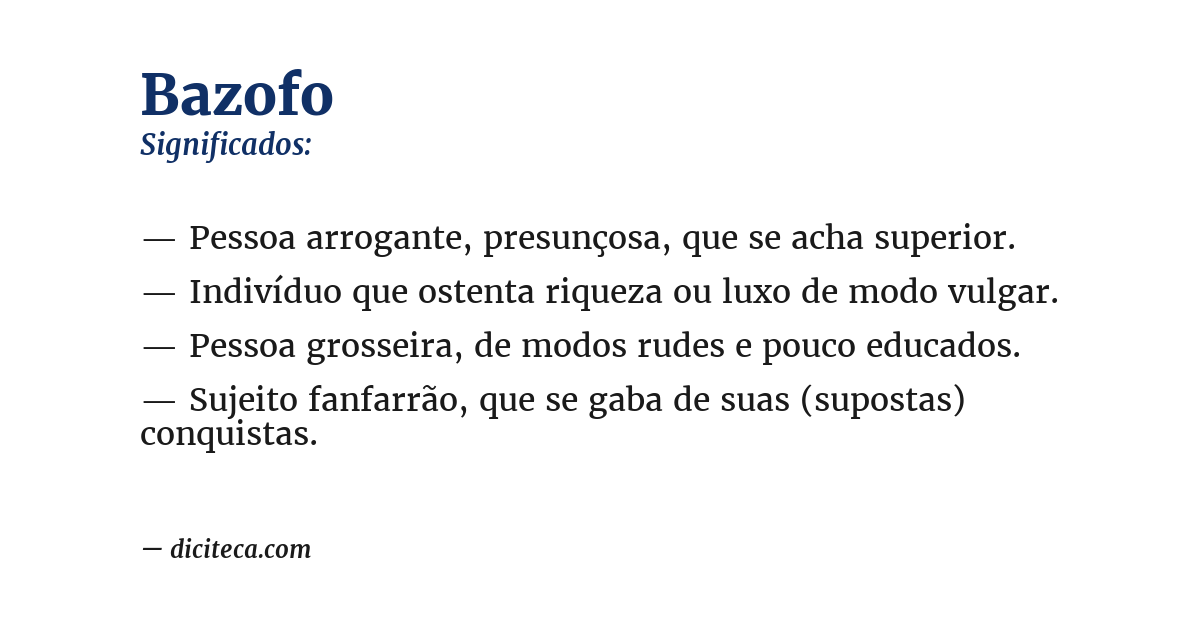 Significado de bazofo