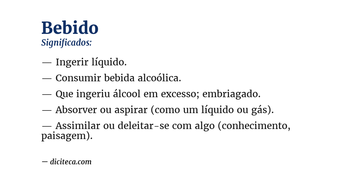 Significado de bebido