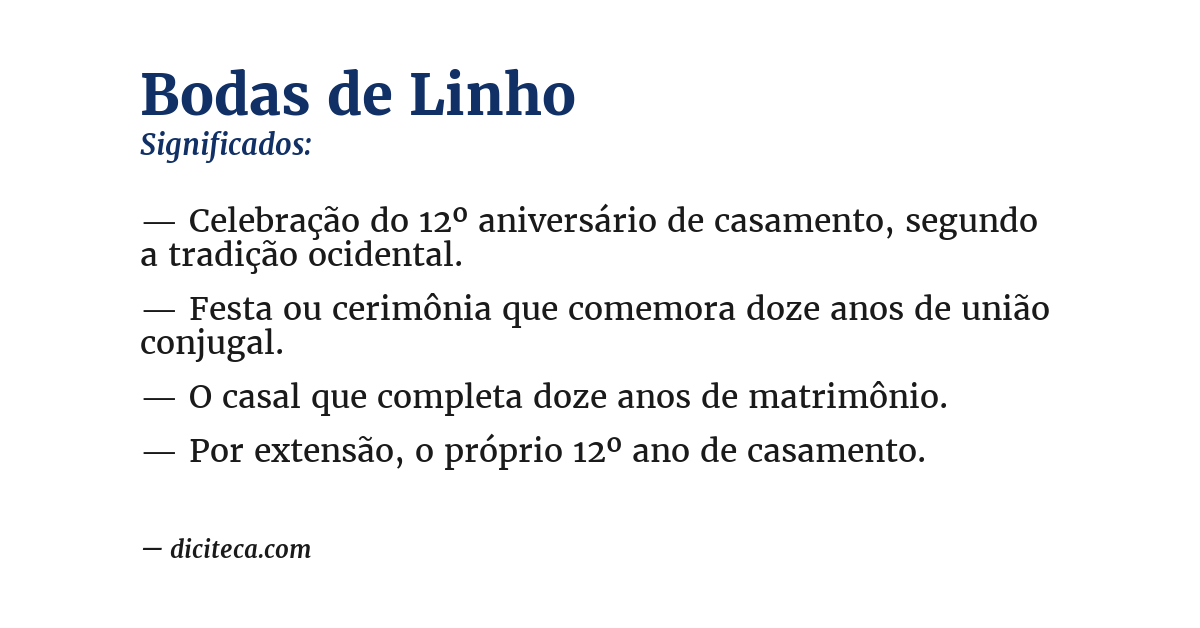 Significado de bodas de linho