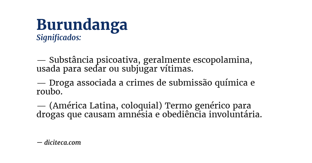 Significado de burundanga
