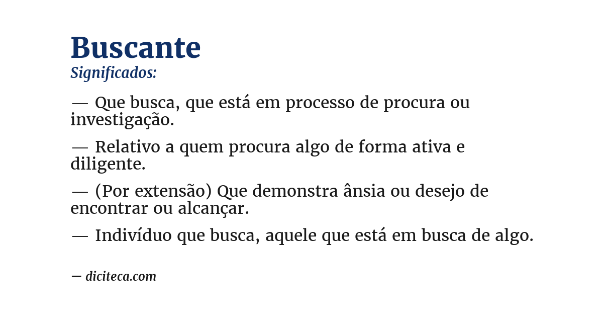 Significado de buscante