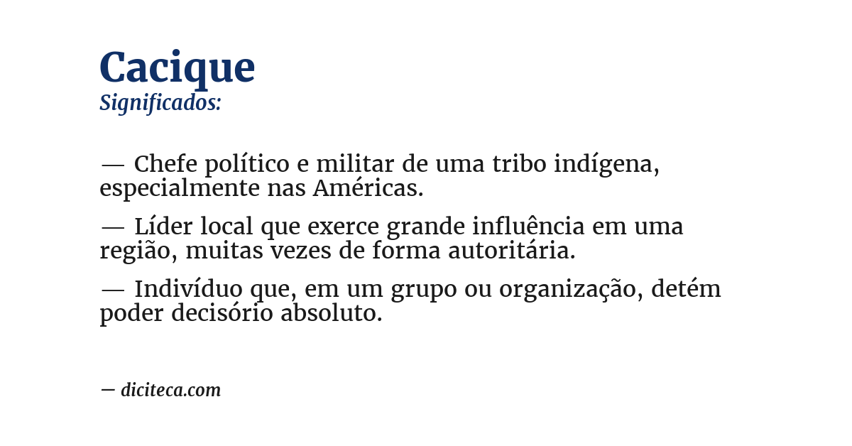 Significado de cacique