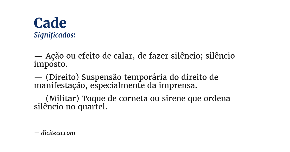 Significado de cade