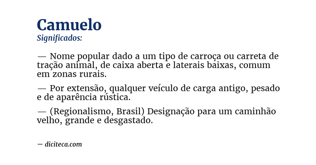 Significado de camuelo