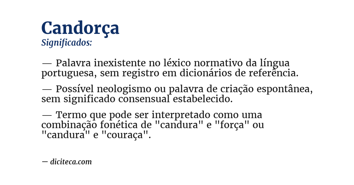 Significado de candorça