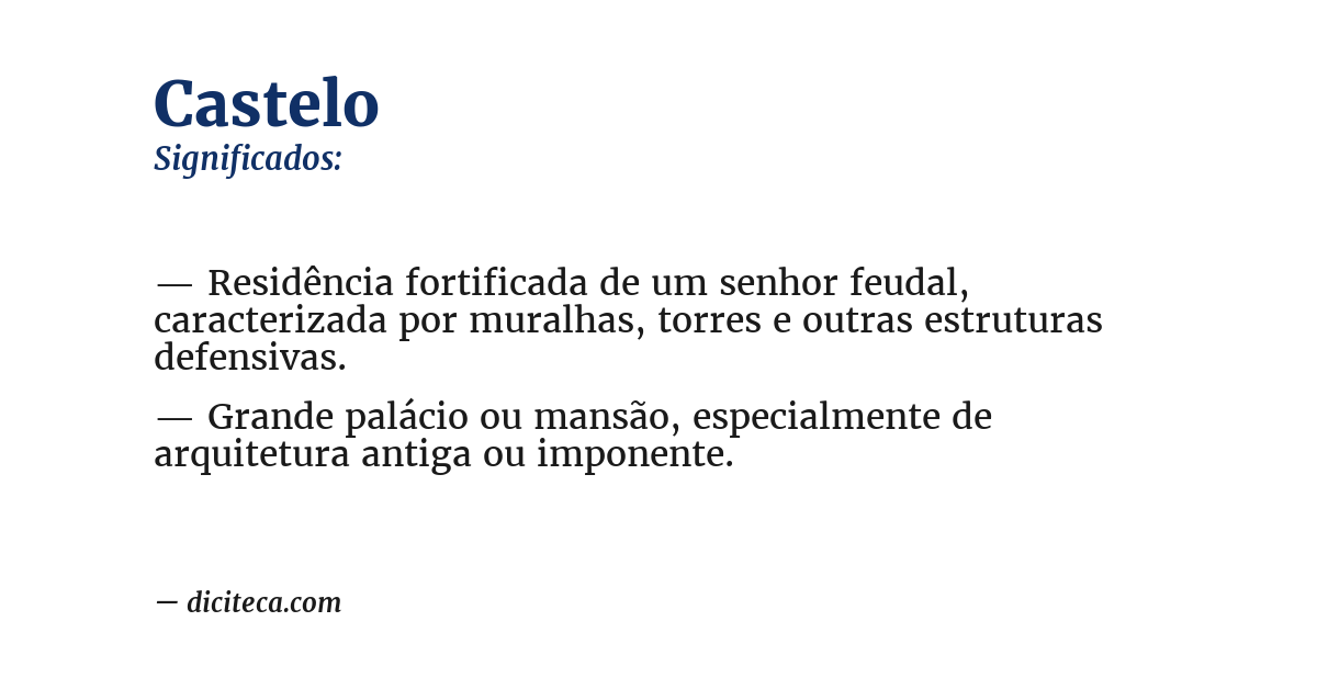 Significado de castelo