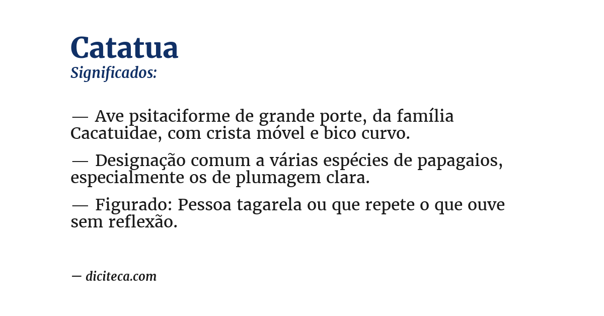 Significado de catatua