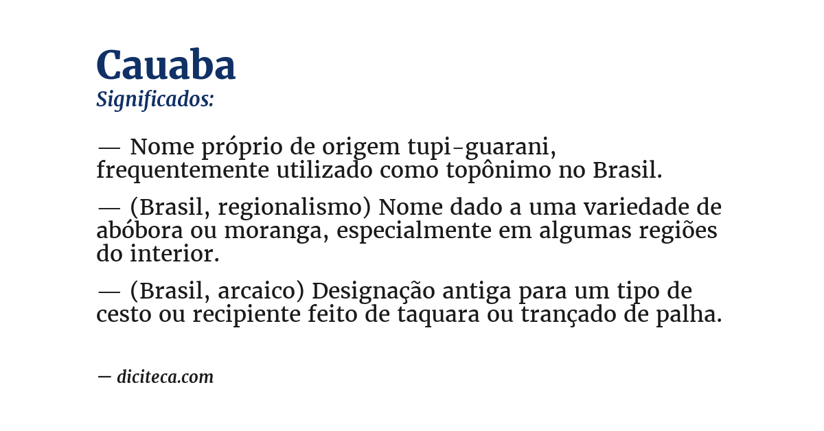 Significado de cauaba