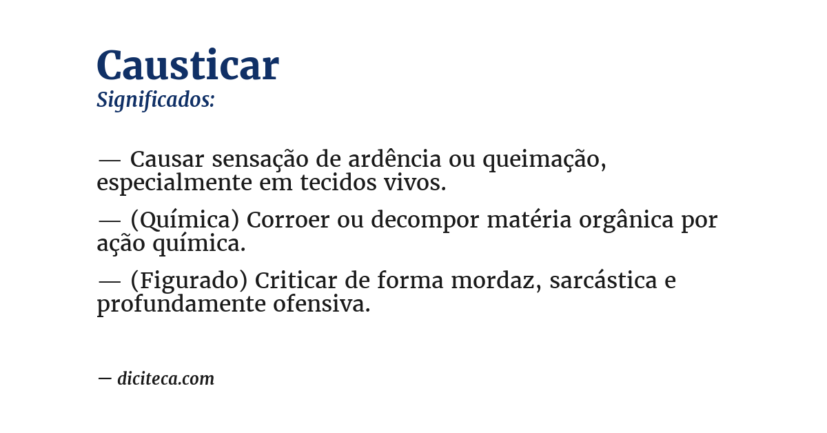 Significado de causticar