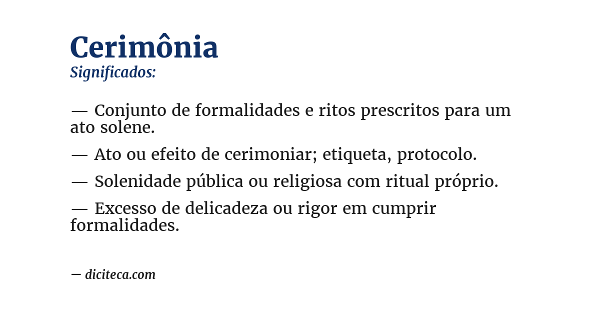 Significado de cerimônia