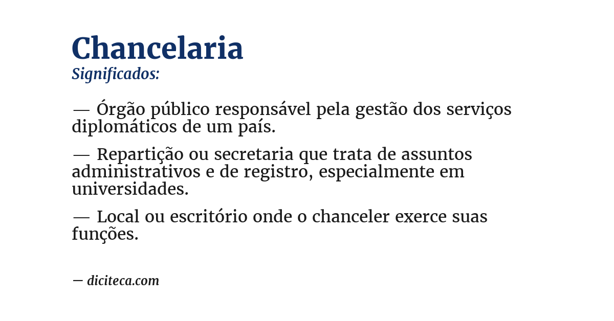 Significado de chancelaria