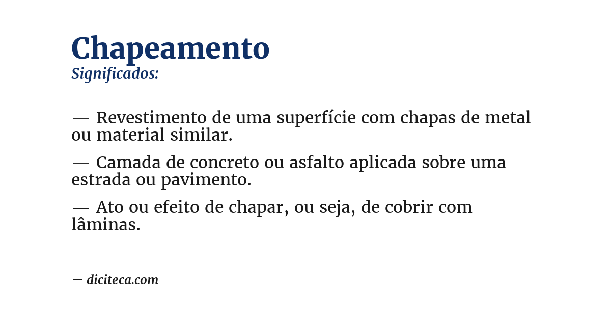 Significado de chapeamento