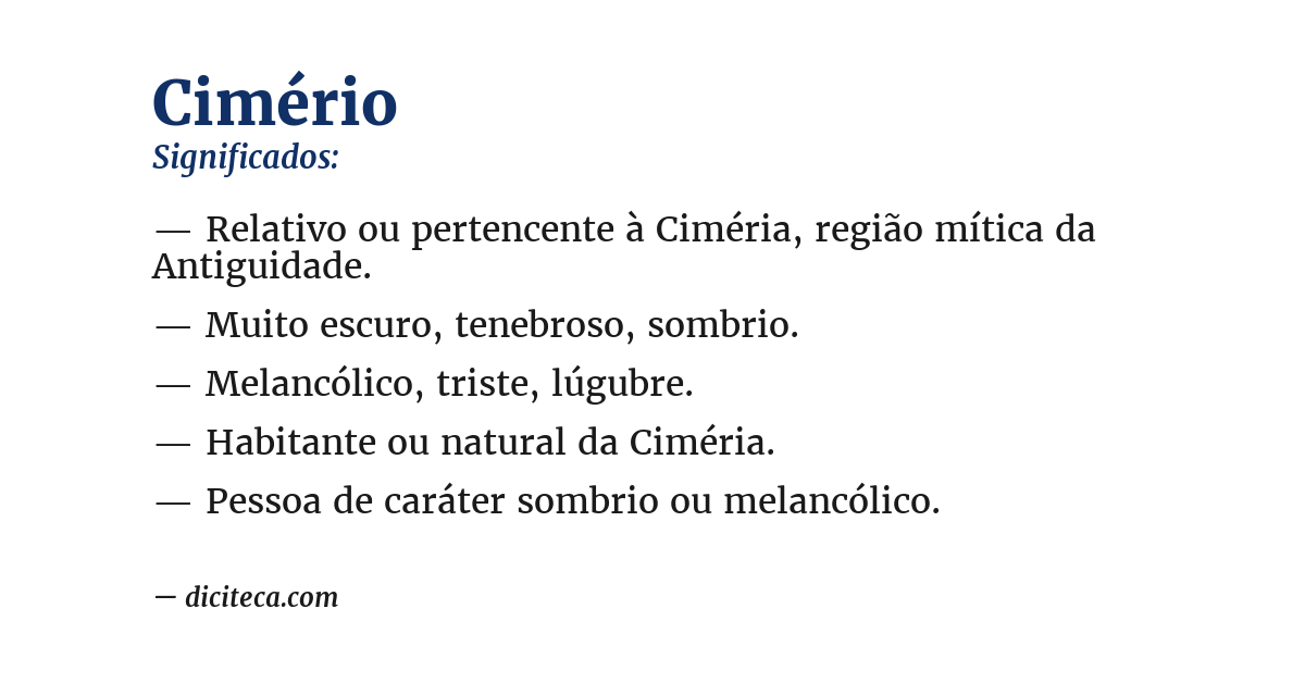 Significado de cimério