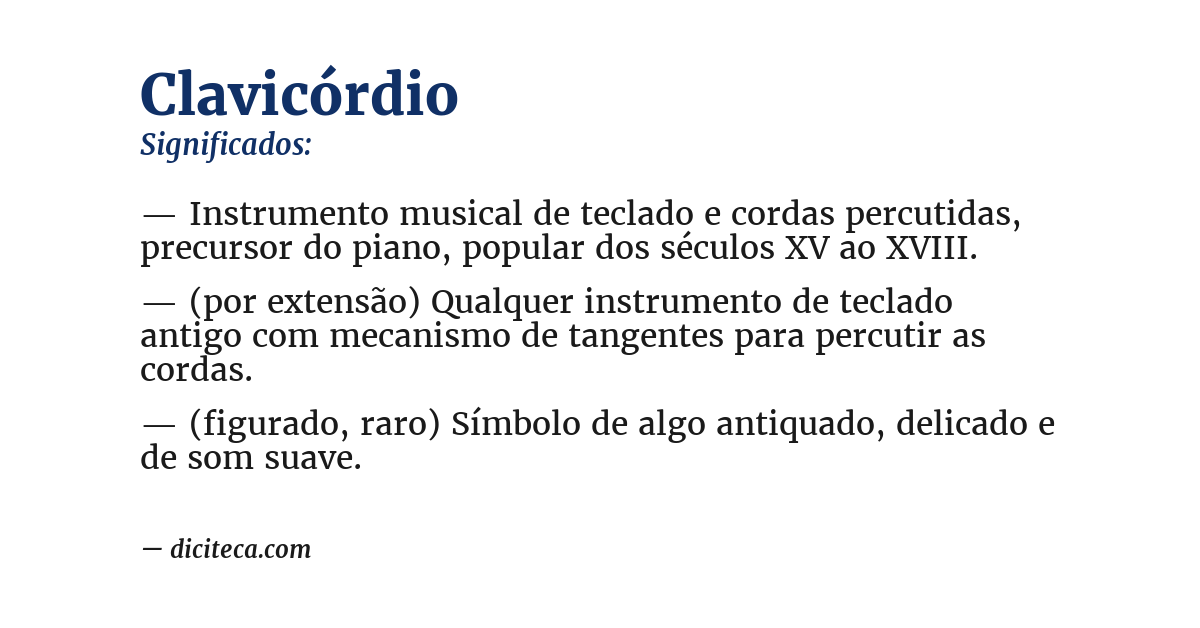 Significado de clavicórdio