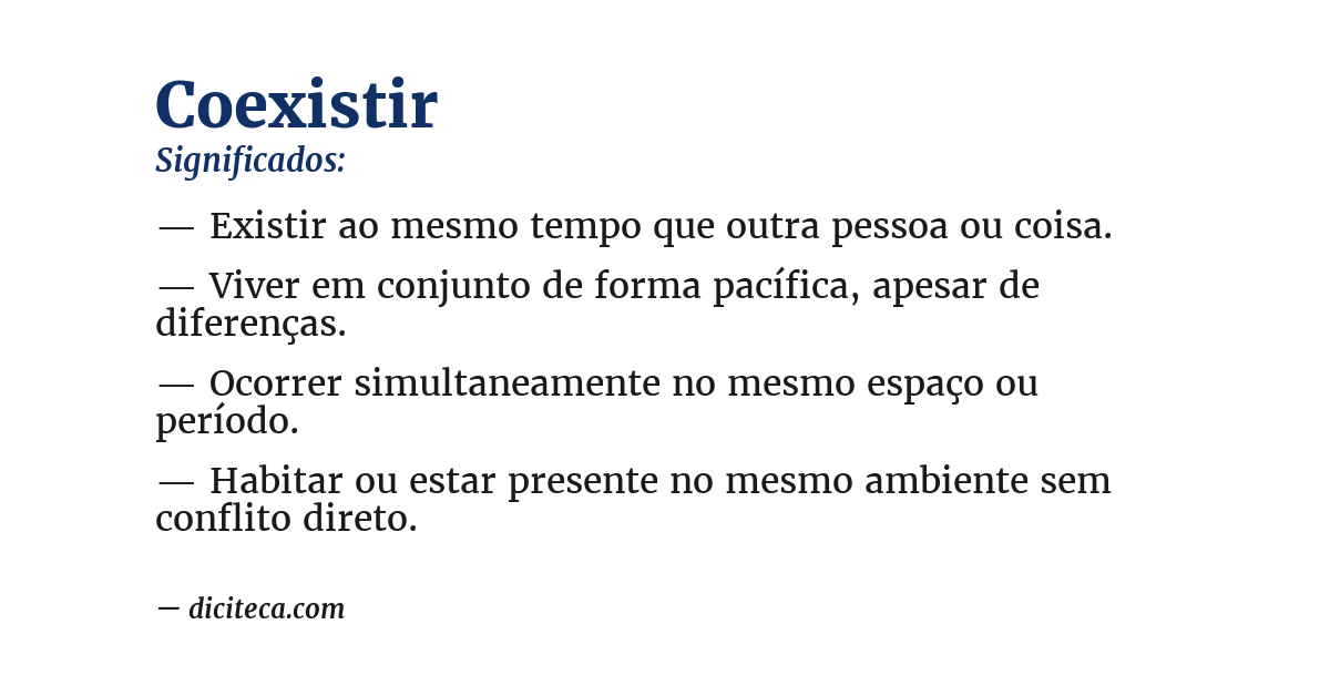Significado de coexistir