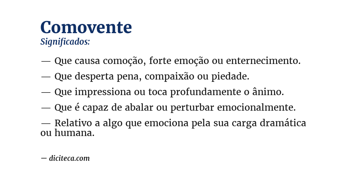 Significado de comovente