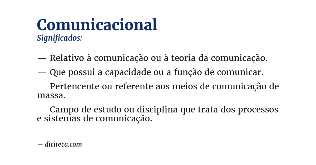 Significado de comunicacional