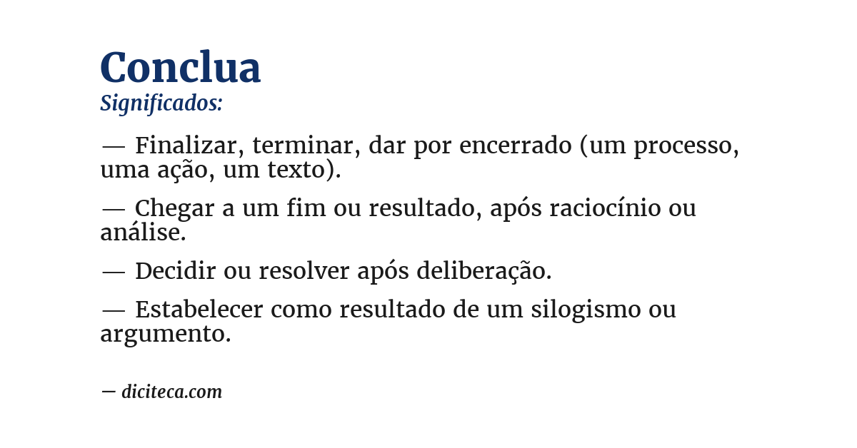 Significado de conclua