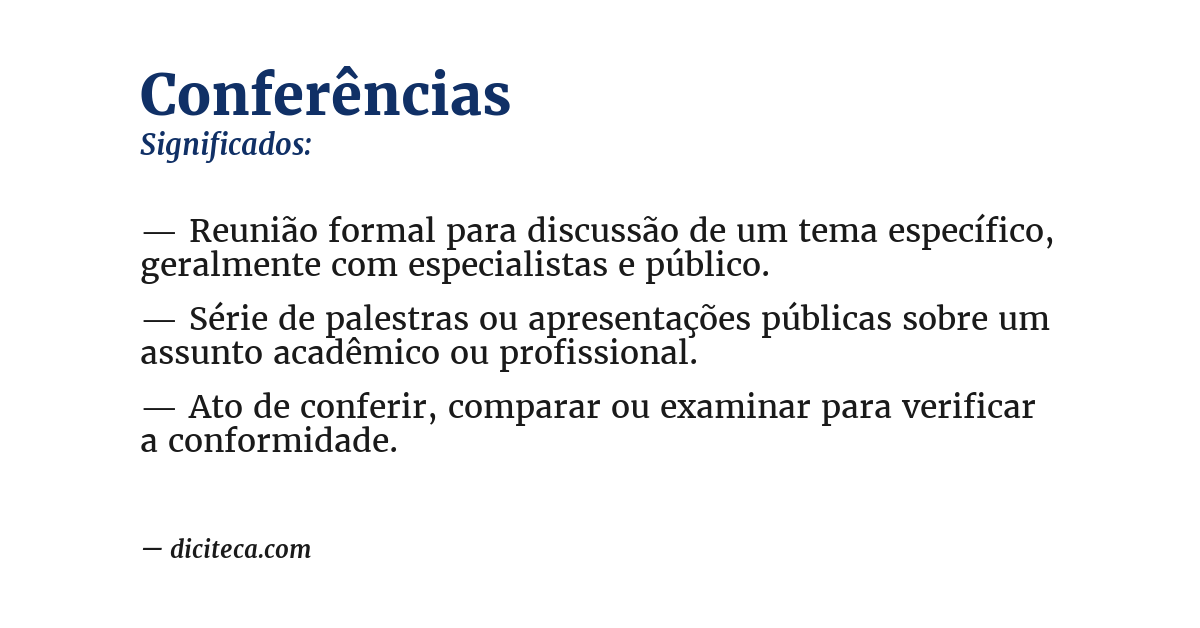 Significado de conferências
