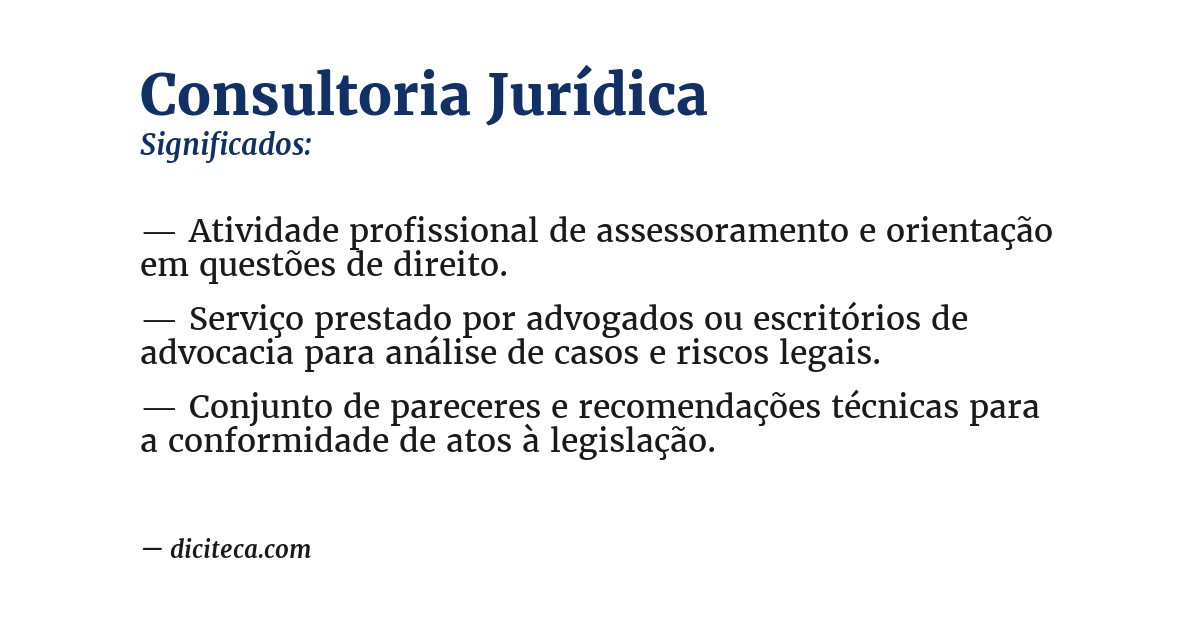 Significado de consultoria jurídica