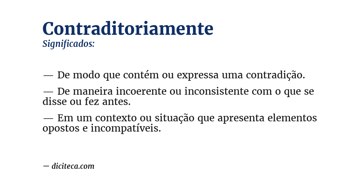Significado de contraditoriamente
