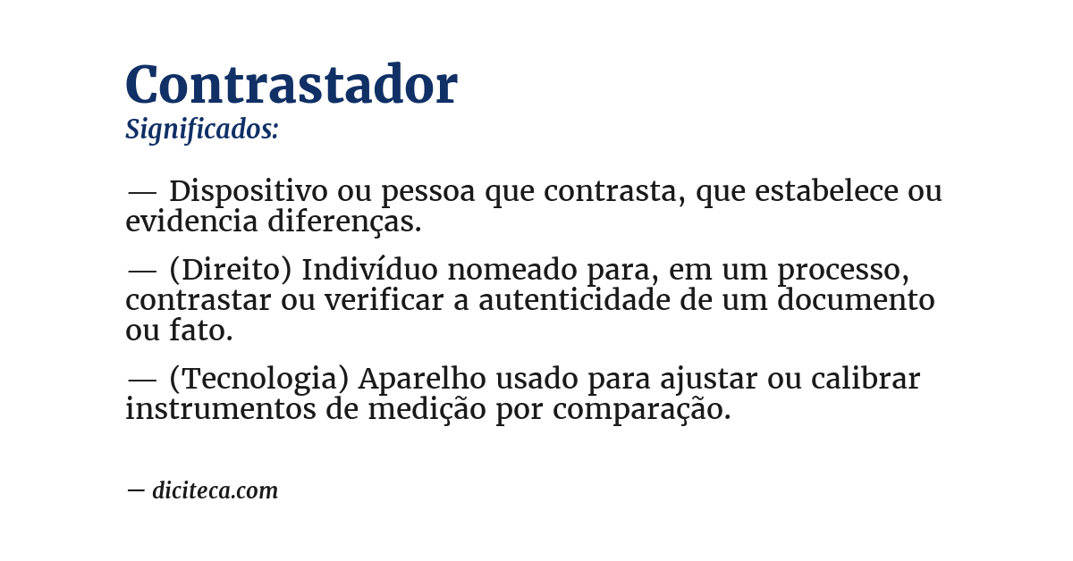 Significado de contrastador