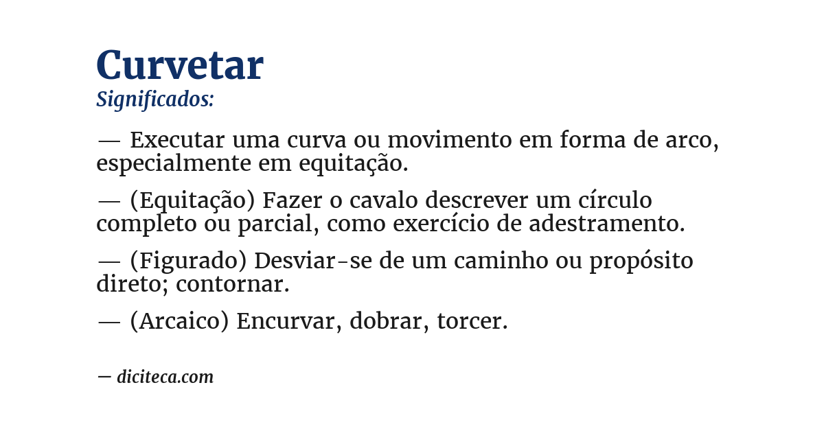 Significado de curvetar