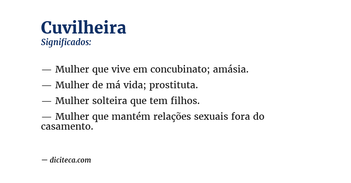 Significado de cuvilheira