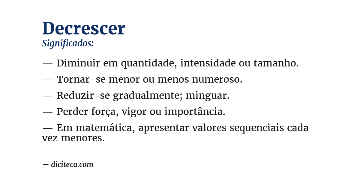 Significado de decrescer