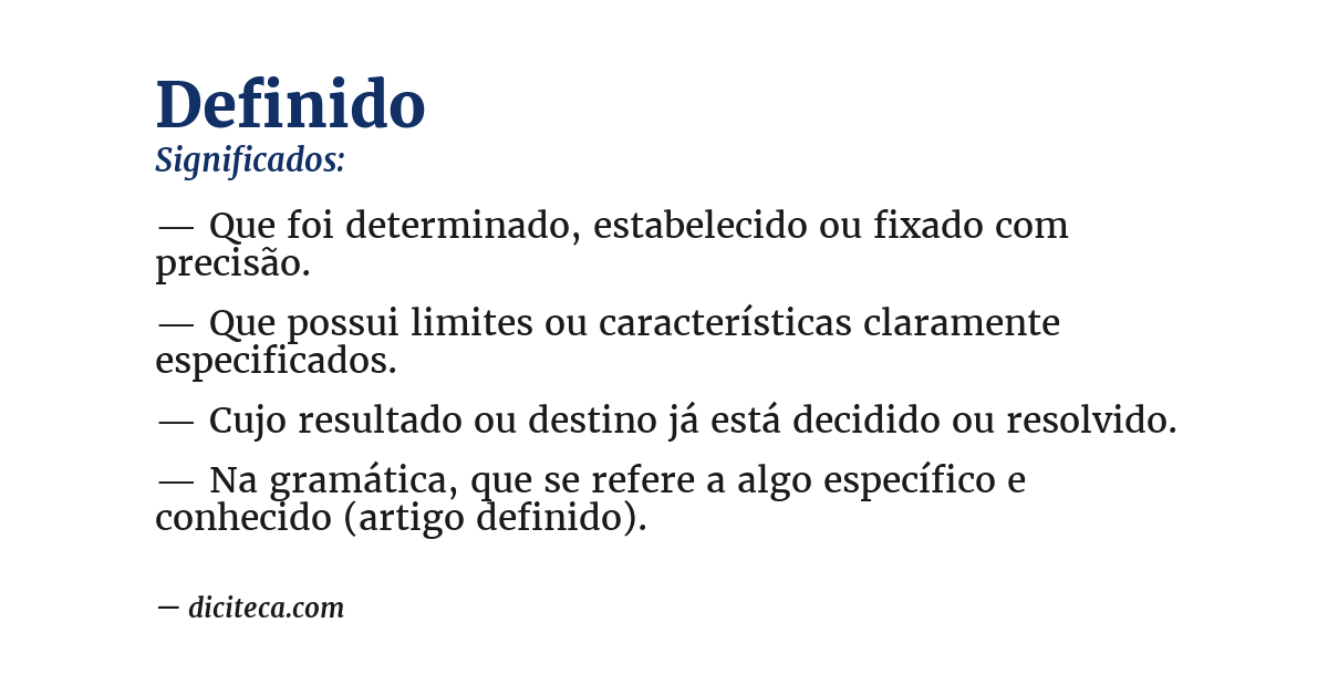 Significado de definido