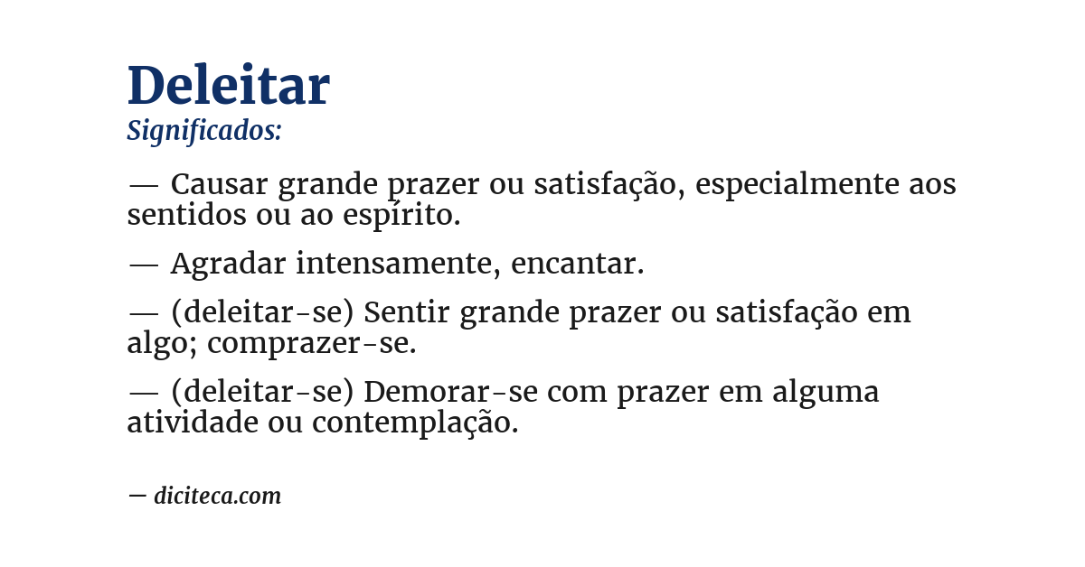 Significado de deleitar