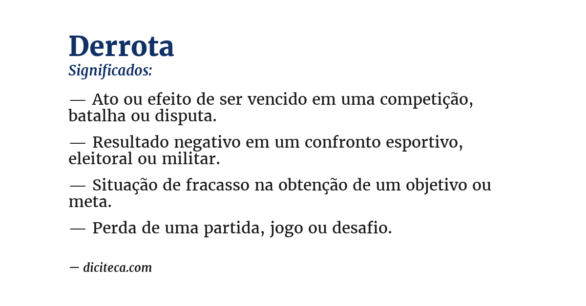 Significado de derrota