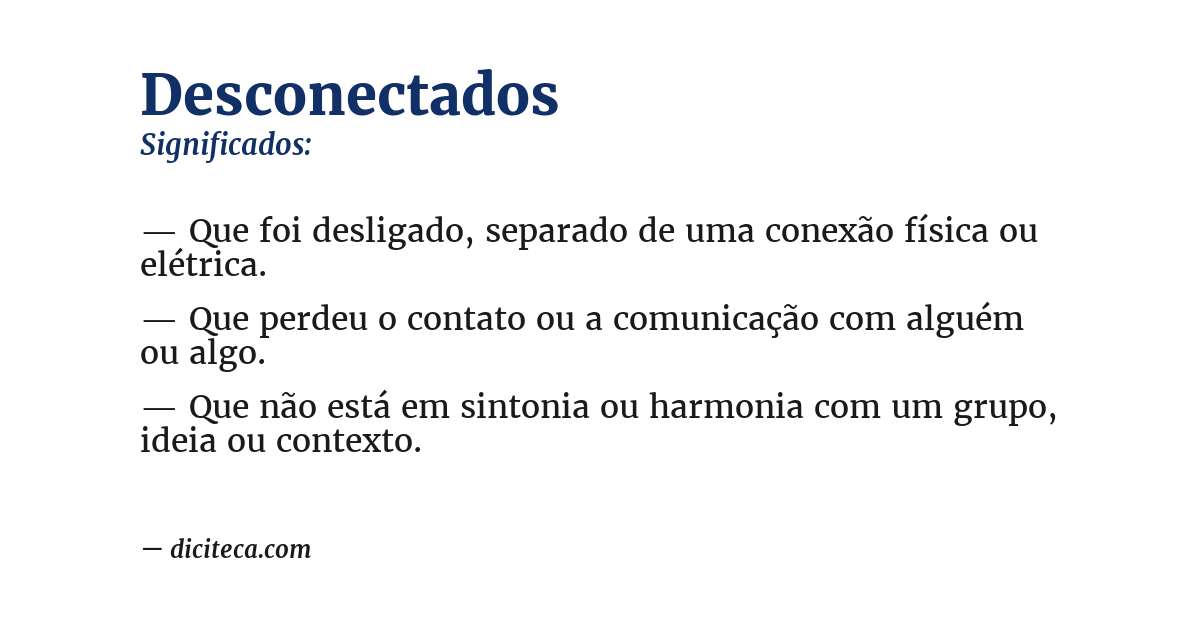 Significado de desconectados