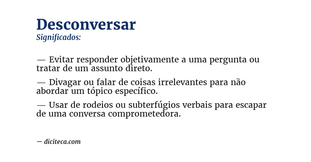 Significado de desconversar
