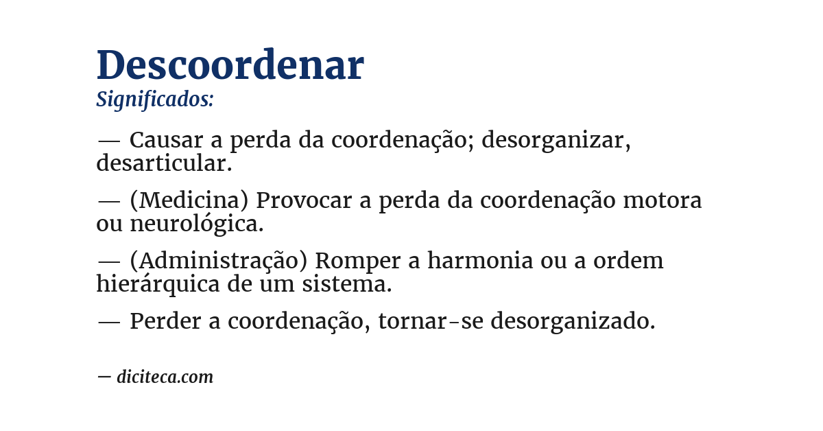 Significado de descoordenar
