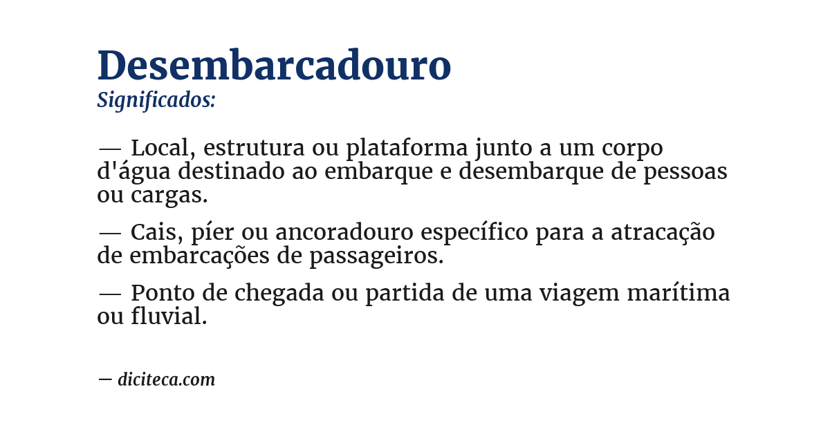 Significado de desembarcadouro