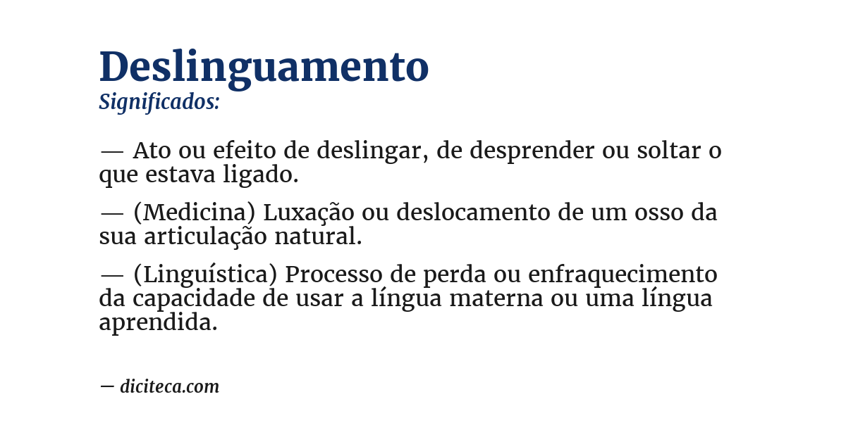 Significado de deslinguamento