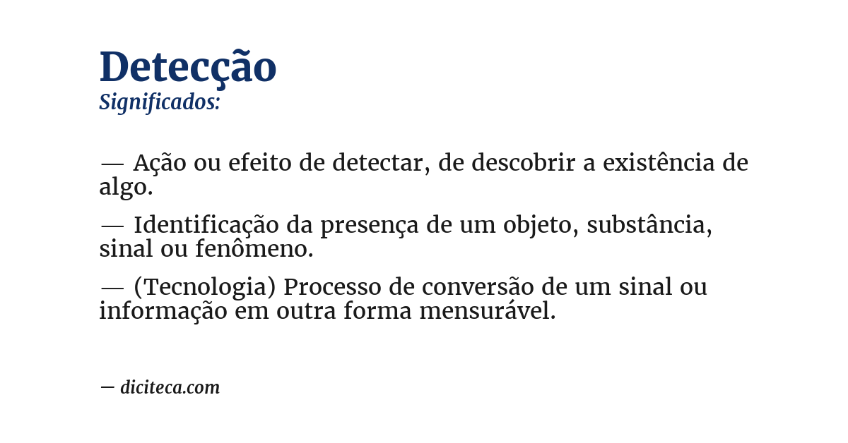 Significado de detecção