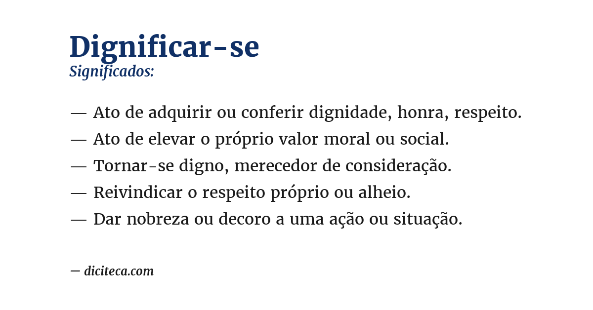 Significado de dignificar-se