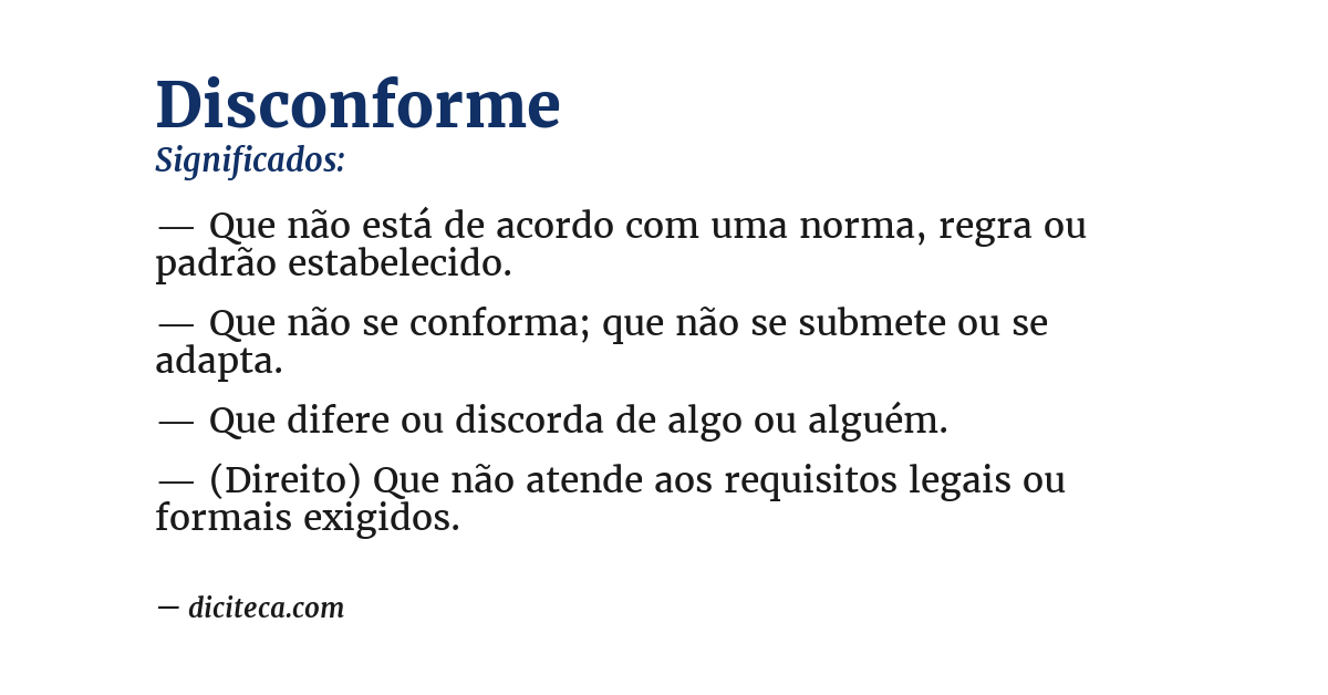 Significado de disconforme