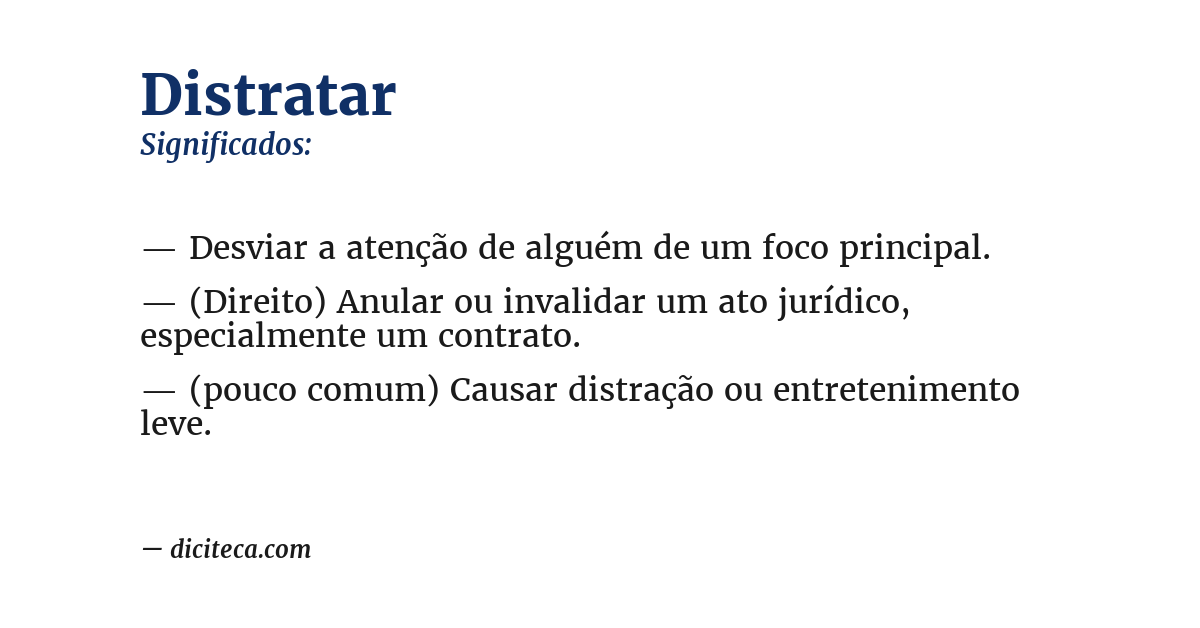 Significado de distratar