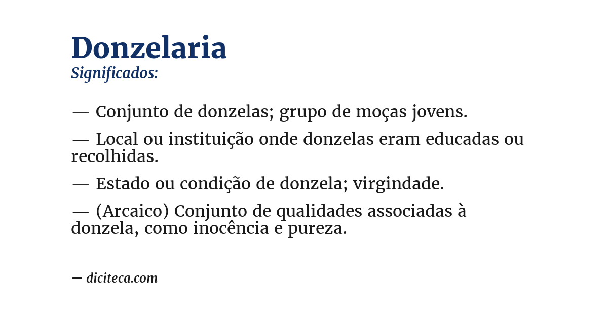 Significado de donzelaria