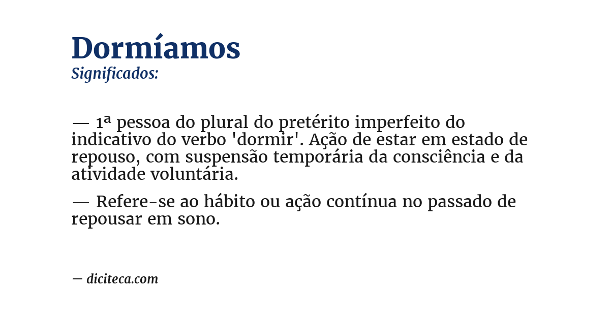 Significado de dormíamos