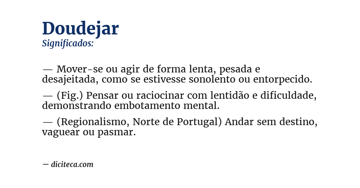 Significado de doudejar