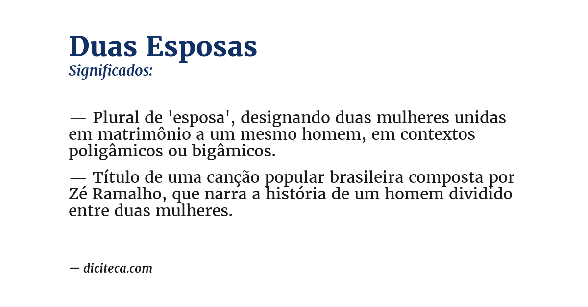 Significado de duas esposas